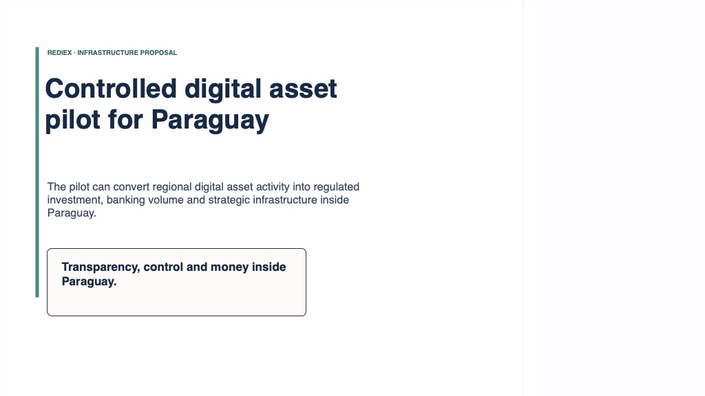 Controlled digital asset pilot for Paraguay